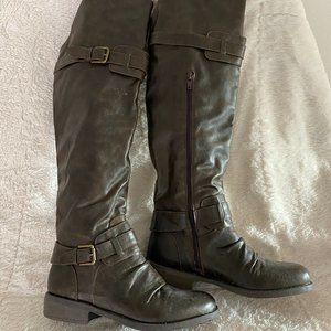 Diba Combat Over-The-Knee Boot - Brown Size 8
